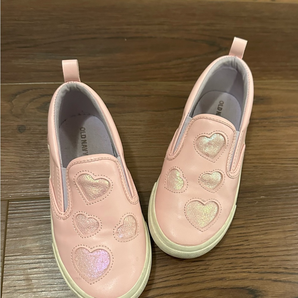 Old Navy Kids Sneakers with Pink Hearts